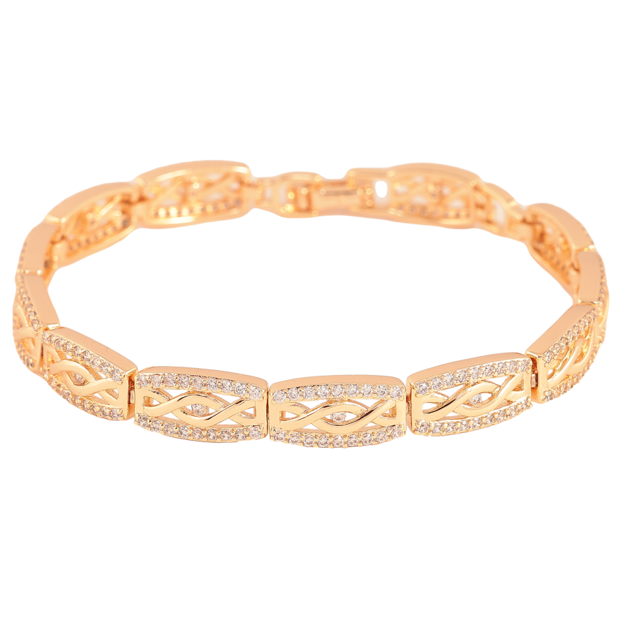 Браслет Xuping M&L колір 18К "Візерунок з кристалами" розмір 18.5см х 7мм фото №1