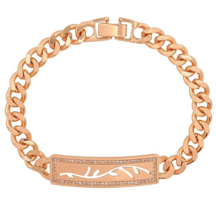 Браслет Xuping M&L цвет 18К "Цепочка Панцирная с декоративной вставкой" длинна 20см х 8-11мм фото №19