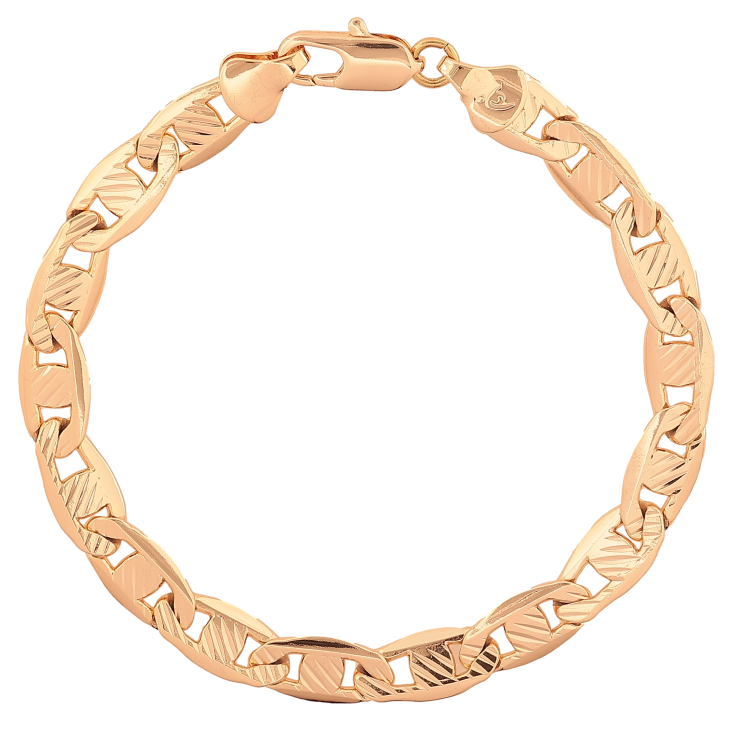 Браслет Xuping M&L цвет 18К "Цепочка Морская цепь с узором" длинна 19.5см х 7мм фото №14