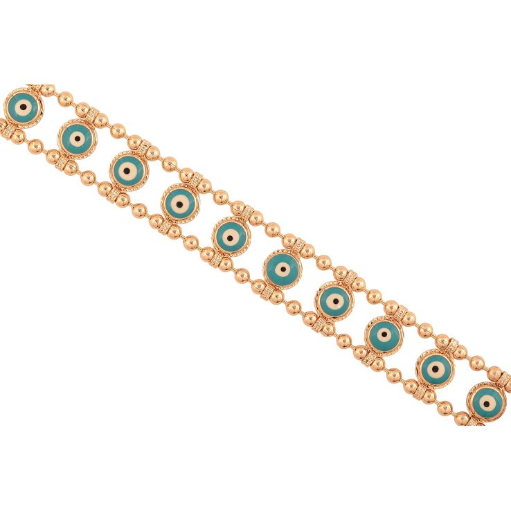 Браслет Xuping M&L цвет 18К "Узор с оберегом Глаз Фатимы" длинна 19см х 14мм фото №15