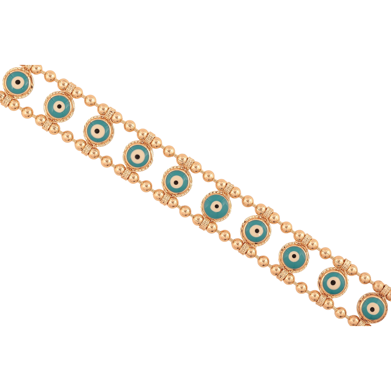 Браслет Xuping M&L цвет 18К "Узор с оберегом Глаз Фатимы" длинна 19см х 14мм фото №1 Браслет Xuping M&L цвет 18К "Узор с оберегом Глаз Фатимы" длинна 19см х 14мм фото №1