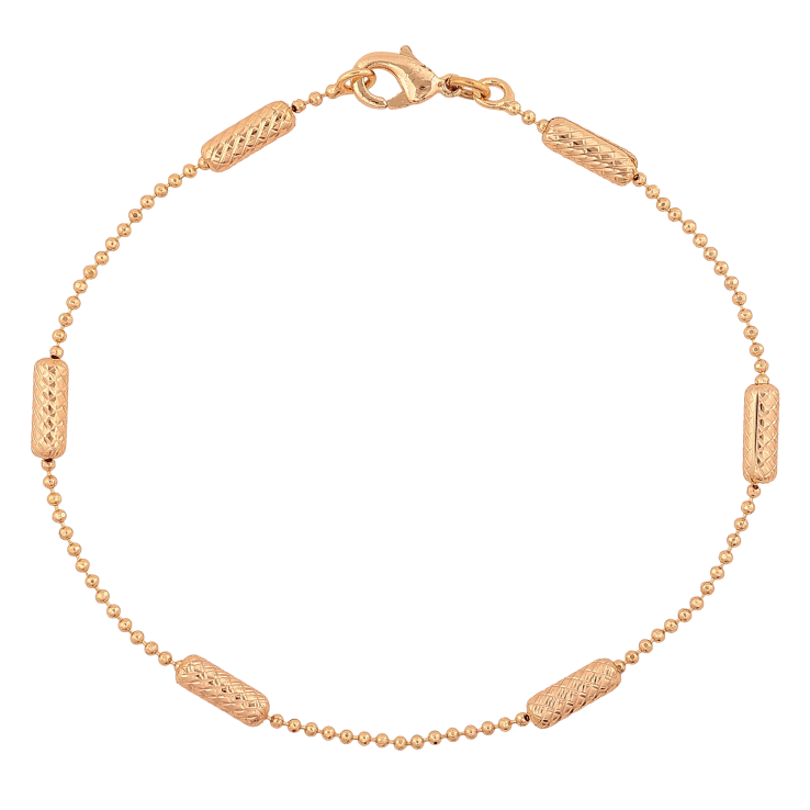 Браслет Xuping M&L цвет 18К "Цепочка Перлина с бусинами" длинна 19см х 1.5-3мм фото №12