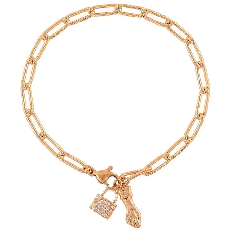 Браслет Xuping M&L цвет 18К "Цепочка Панцирная с подвесками" длинна 19см х 4мм фото №25