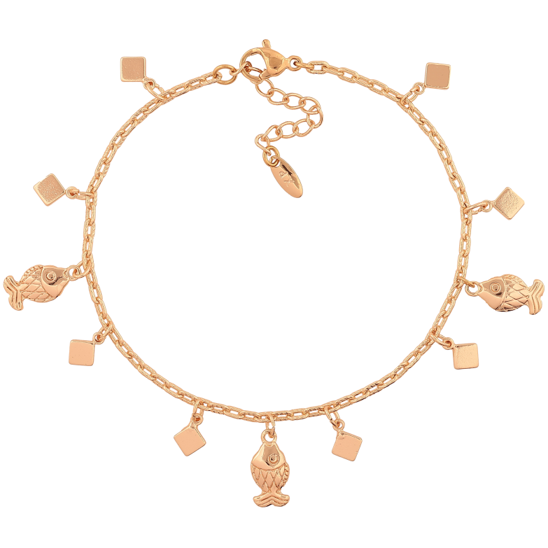 Браслет Xuping M&L колір 18К "Ланцюжок з підвісками" довжина з дод. ланцюжком 18.5-22см х 2мм фото №1