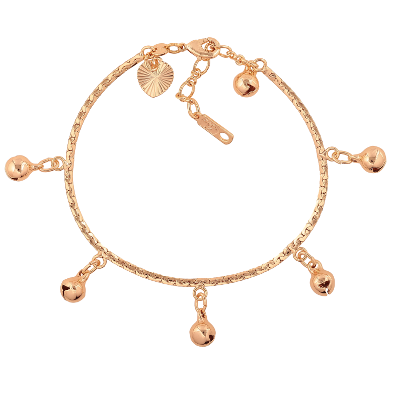 Браслет Xuping M&L цвет 18К "Цепочка с подвесками" длина с доп. цепочкой 17.5-20.5см х 2мм фото №1