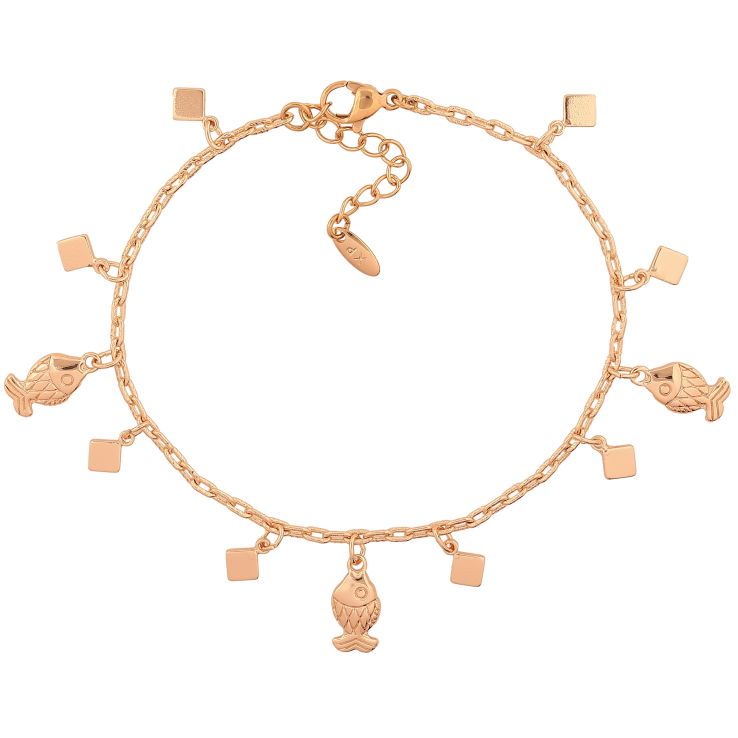 Браслет Xuping M&L цвет 18К "Цепочка с подвесками" длина с доп. цепочкой 18.5-22см х 2мм фото №5