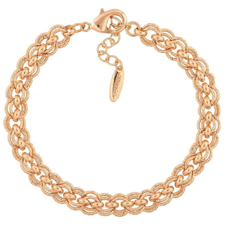 Браслет Xuping M&L цвет 18К "Цепочка Фантазийная" размер с доп. цепочкой 19-22см х 7мм фото №1