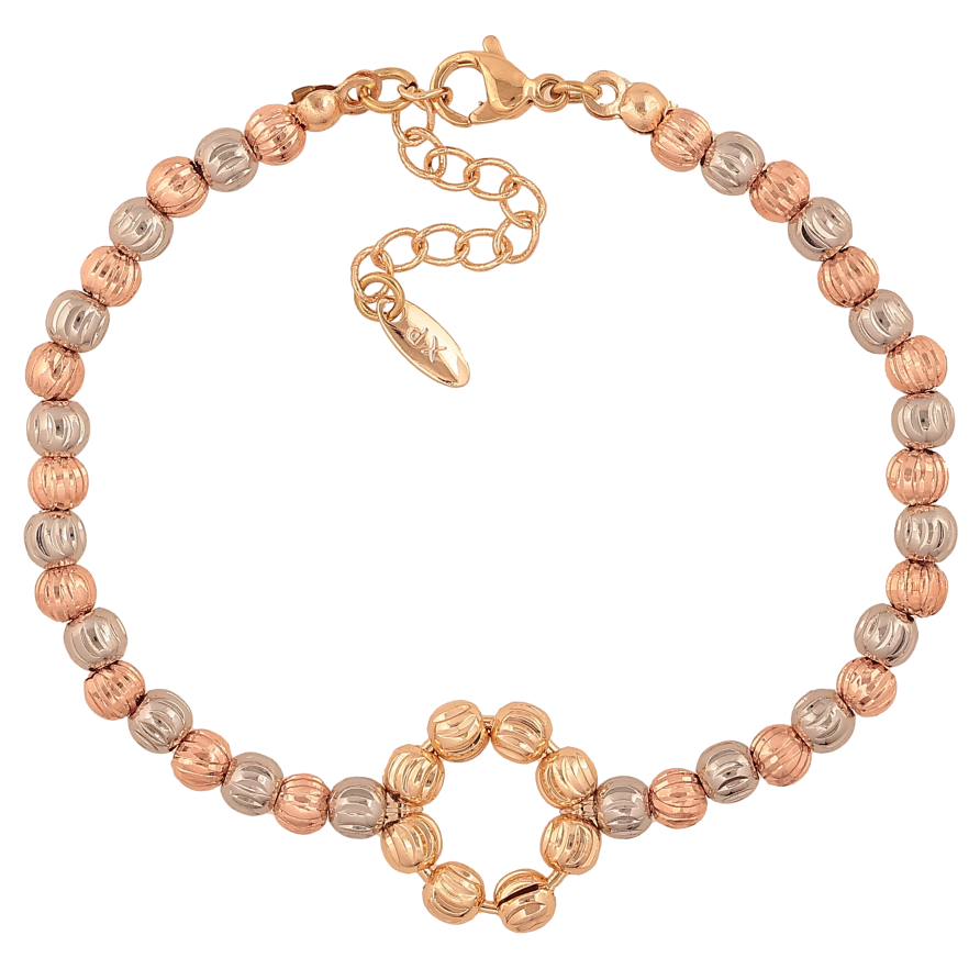 Браслет Xuping M&L колір 18К+РО+Родій "Візерунок з намистин" довжина з дод. ланцюжком 16.5-20см х 4-15мм фото №1