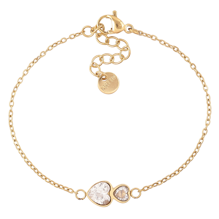 Браслет Xuping ТТМ Stainless Steel цвет 14К "Цепочка с кристальными сердечками" длина с доп. цепочкой 15.5-18.5см х 1-7мм фото №17