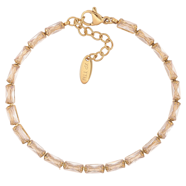 Браслет Xuping ТТМ Stainless Steel цвет 14К "Дорожка кристаллов" длина с доп. цепочкой 17-20см х 3мм фото №3