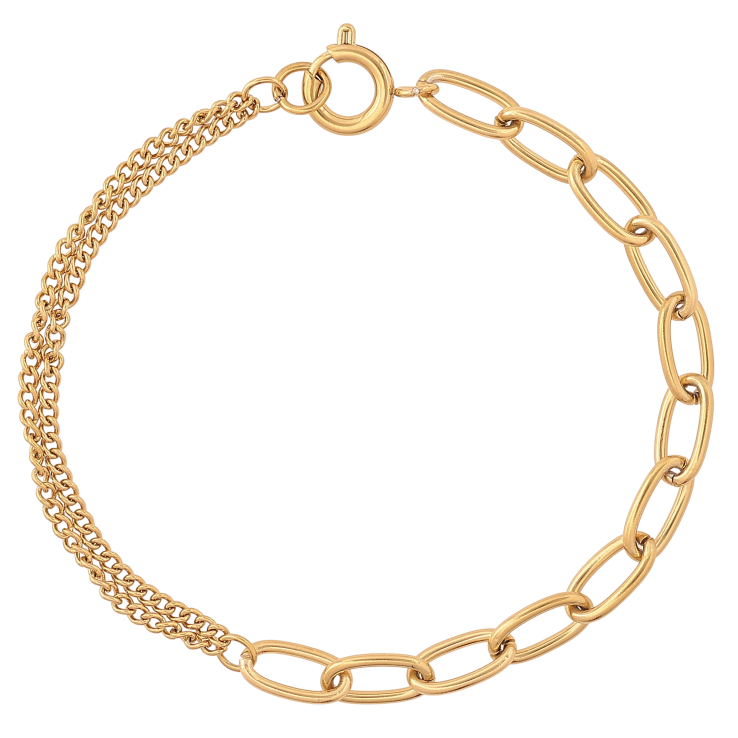 Браслет Xuping ТТМ Stainless Steel цвет 14К "Цепочка комбинированная" длина 17.5см х 2-5мм фото №23