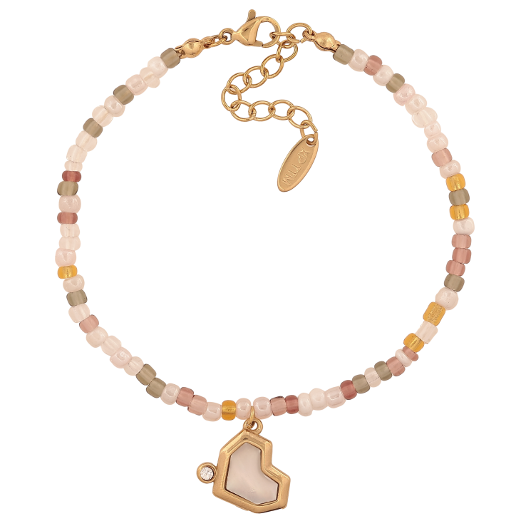 Браслет Xuping ТТМ Stainless Steel цвет 14К "Нить разноцветного бисера с подвеской сердечко" длина с доп. цепочкой 18-21.5см х 3мм фото №6 Браслет Xuping ТТМ Stainless Steel цвет 14К "Нить разноцветного бисера с подвеской сердечко" длина с доп. цепочкой 18-21.5см х 3мм фото №6