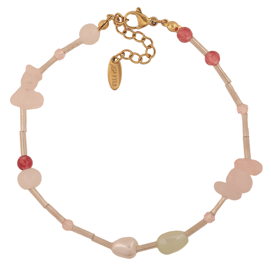 Браслет Xuping ТТМ Stainless Steel колір 14К "Декоративні кольорові намистини" довжина з дод. ланцюжком 20.5-23.5см х 2-10мм фото №1 Браслет Xuping ТТМ Stainless Steel колір 14К "Декоративні кольорові намистини" довжина з дод. ланцюжком 20.5-23.5см х 2-10мм фото №1