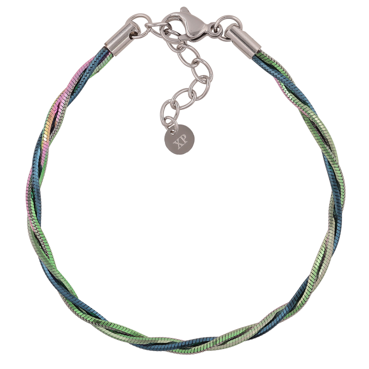 Браслет Xuping ТТМ Stainless Steel цвет Хамелеон "Шнур из цепочек" длинна с доп. цепочкой 20-23.5см х 3мм фото №8