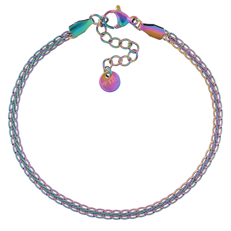 Браслет Xuping ТТМ Stainless Steel колір Хамелеон "Ланцюжок" довжина з дод. ланцюжком 18-21см х 3мм фото №1