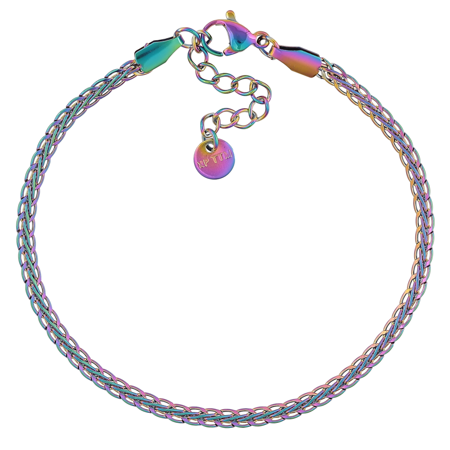 Браслет Xuping ТТМ Stainless Steel колір Хамелеон "Ланцюжок" довжина з дод. ланцюжком 18-21см х 3мм фото №1