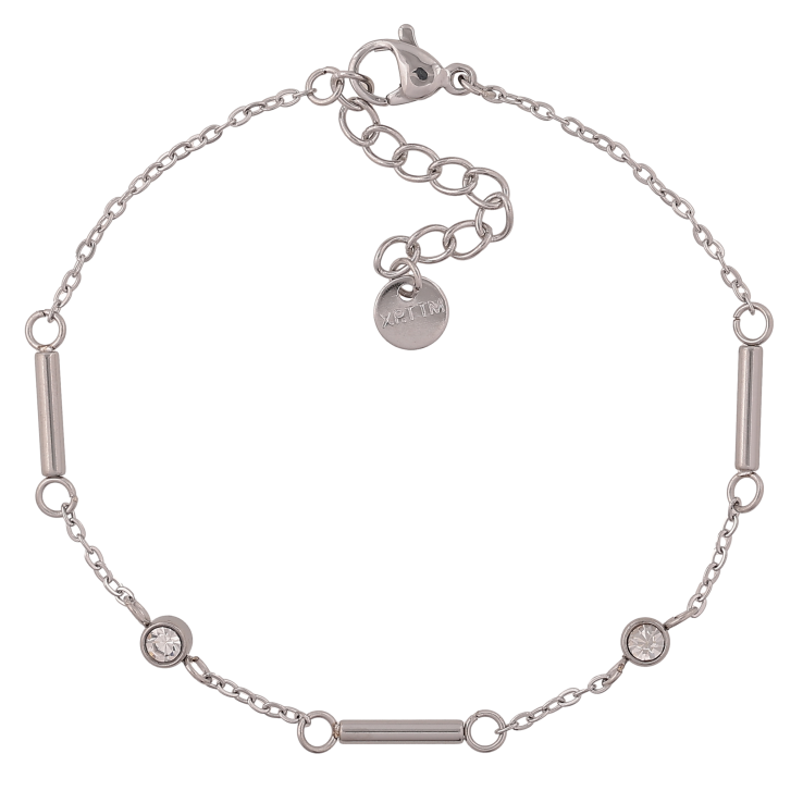 Браслет Xuping ТТМ Stainless Steel цвет Родий "Цепочка с декоративными вставками и кристаллами" длина с доп. цепочкой 17.5-20.5см х 1.5-4мм фото №24 Браслет Xuping ТТМ Stainless Steel цвет Родий "Цепочка с декоративными вставками и кристаллами" длина с доп. цепочкой 17.5-20.5см х 1.5-4мм фото №24