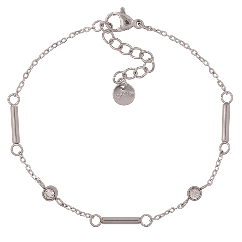 Браслет Xuping ТТМ Stainless Steel колір Родій "Ланцюжок з декоративними вставками та кристалами" довжина з дод. ланцюжком 17.5-20.5см х 1.5-4мм фото №1 Браслет Xuping ТТМ Stainless Steel колір Родій "Ланцюжок з декоративними вставками та кристалами" довжина з дод. ланцюжком 17.5-20.5см х 1.5-4мм фото №1