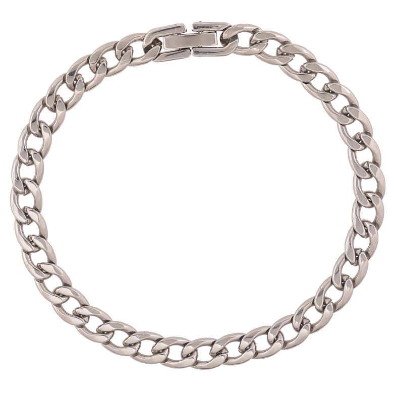 Браслет Xuping ТТМ Stainless Steel колір Родій "Ланцюжок Панцирний" довжина 20.5см х 6мм фото №2 Браслет Xuping ТТМ Stainless Steel колір Родій "Ланцюжок Панцирний" довжина 20.5см х 6мм фото №2