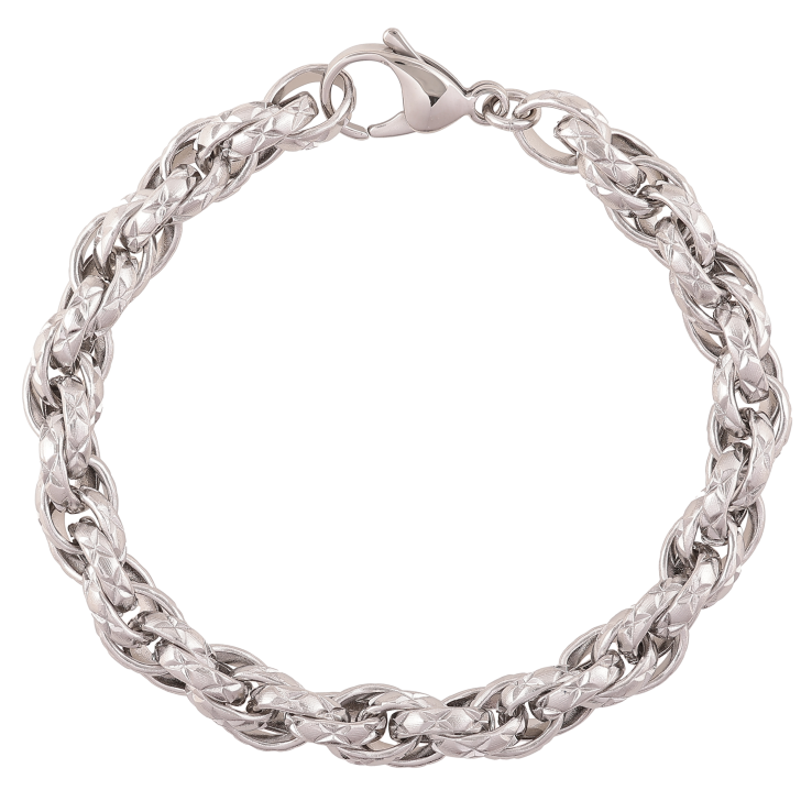 Браслет Xuping ТТМ Stainless Steel цвет Родий "Цепочка Фантазийная" длина 22см х 8мм фото №9