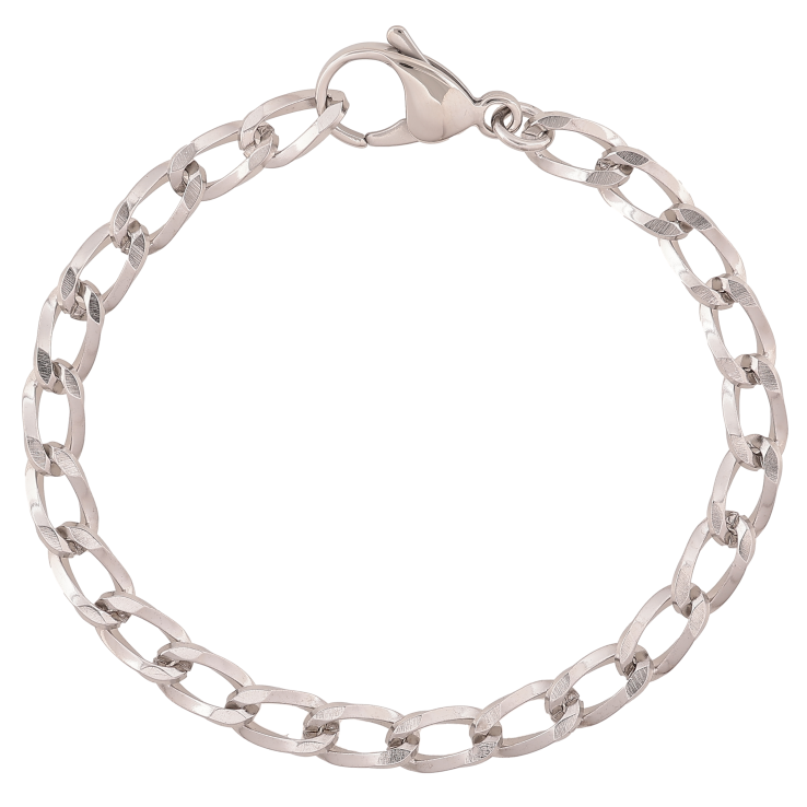 Браслет Xuping ТТМ Stainless Steel цвет Родий "Цепочка Панцирная" длина 20см х 6мм фото №7