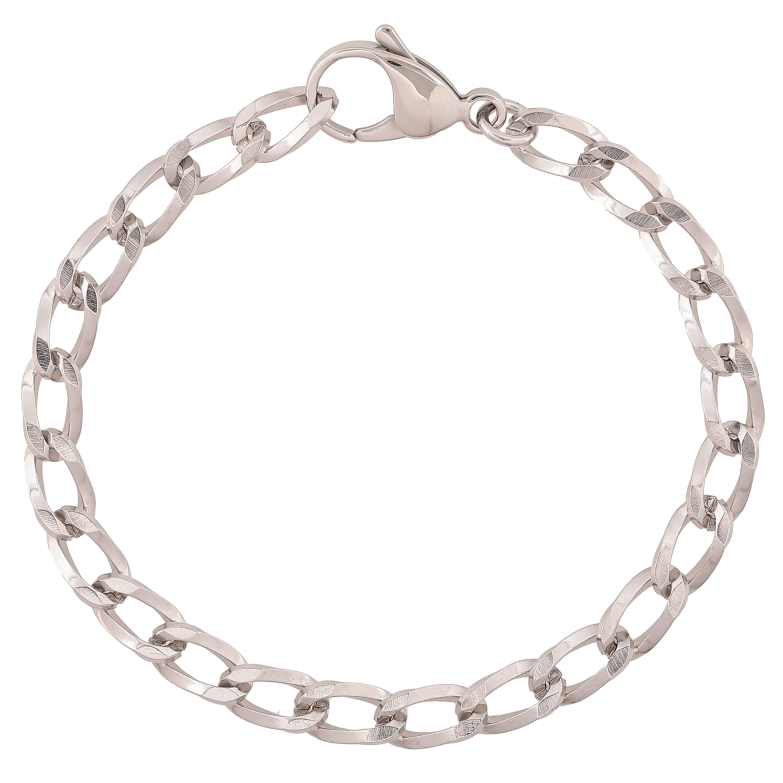 Браслет Xuping ТТМ Stainless Steel колір Родій "Ланцюжок Панцирний" довжина 20см х 6мм фото №1 Браслет Xuping ТТМ Stainless Steel колір Родій "Ланцюжок Панцирний" довжина 20см х 6мм фото №1