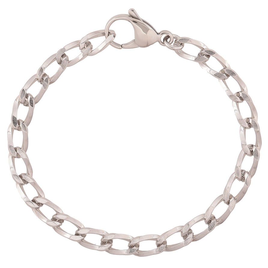 Браслет Xuping ТТМ Stainless Steel цвет Родий "Цепочка Панцирная" длина 20см х 6мм фото №1 Браслет Xuping ТТМ Stainless Steel цвет Родий "Цепочка Панцирная" длина 20см х 6мм фото №1
