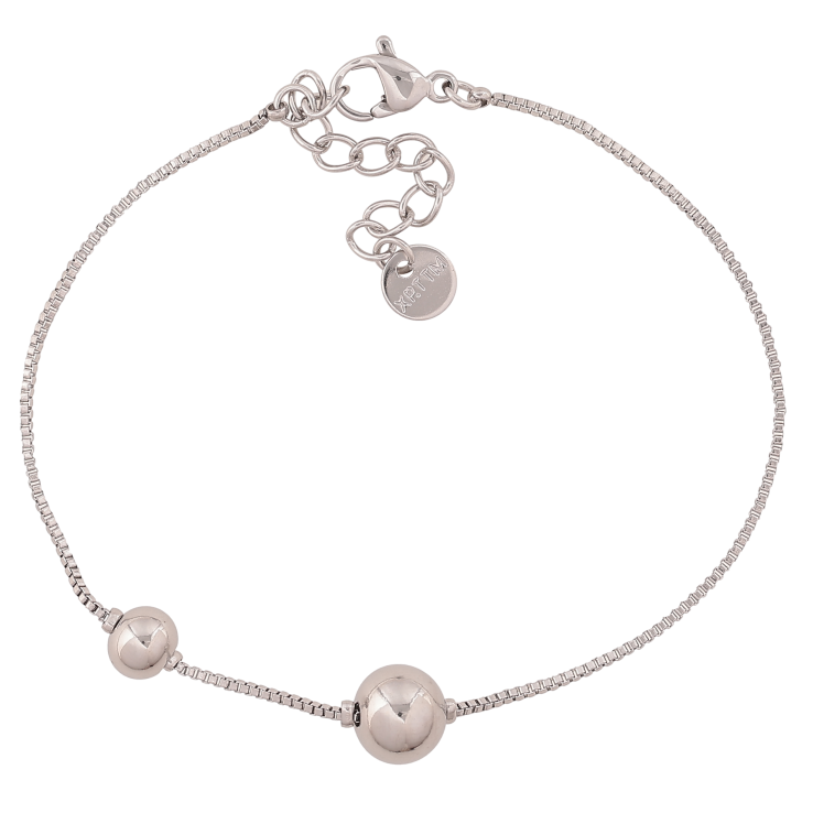 Браслет Xuping ТТМ Stainless Steel цвет Родий "Цепочка с бусинами" длина с доп. цепочкой 17.5-20.5см х 1-8мм фото №21