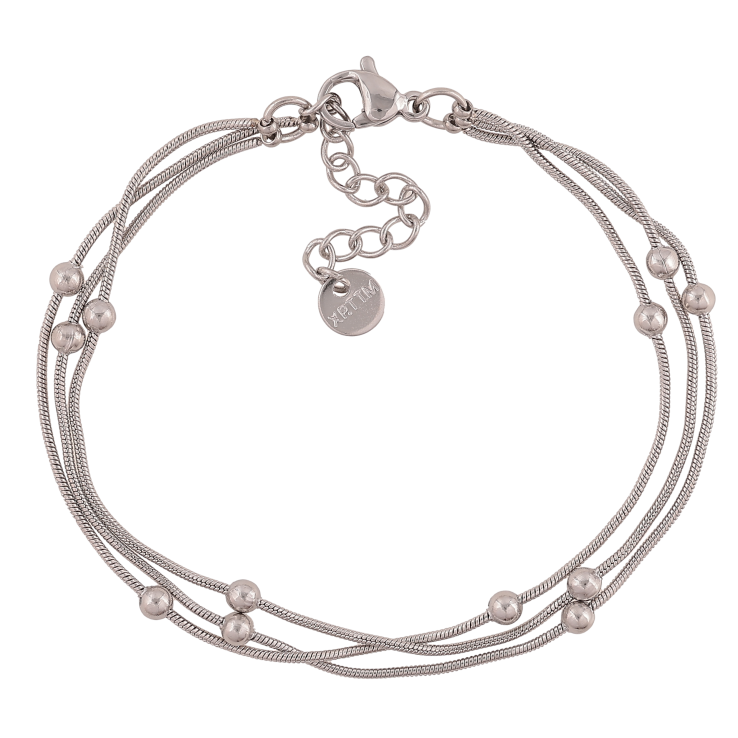 Браслет Xuping ТТМ Stainless Steel колір Родій "Ланцюжки з намистинами" довжина з дод. ланцюжком 16.5-20см х 1-3мм фото №18