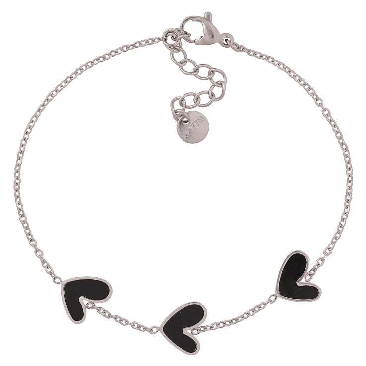 Браслет Xuping ТТМ Stainless Steel колір Родій "Ланцюжок з сердечками" довжина з дод. ланцюжком 18-21см х 1-10мм фото №24