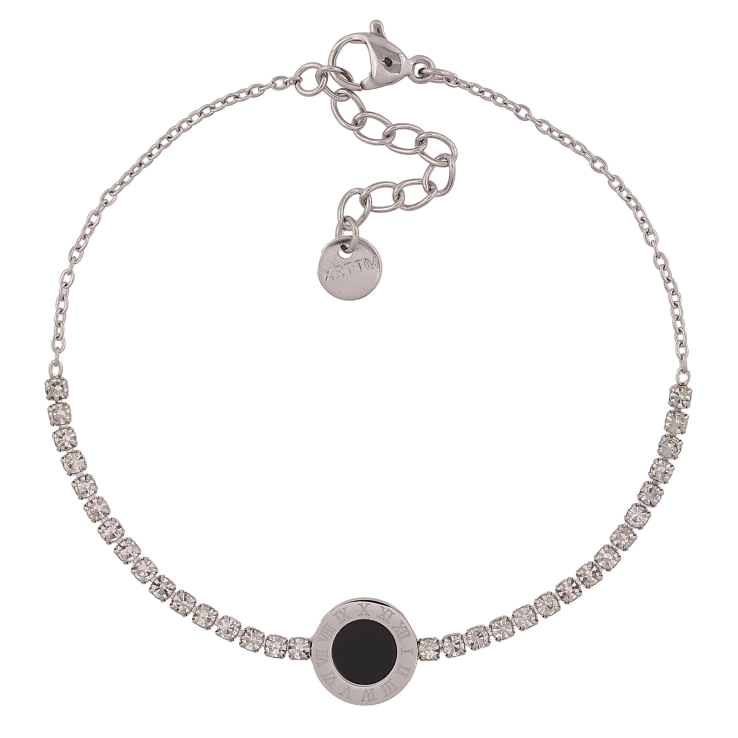 Браслет Xuping ТТМ Stainless Steel цвет Родий "Дорожка кристаллов с циферблатом" длина с доп. цепочкой 18-21см х 1-10мм фото №4 Браслет Xuping ТТМ Stainless Steel цвет Родий "Дорожка кристаллов с циферблатом" длина с доп. цепочкой 18-21см х 1-10мм фото №4