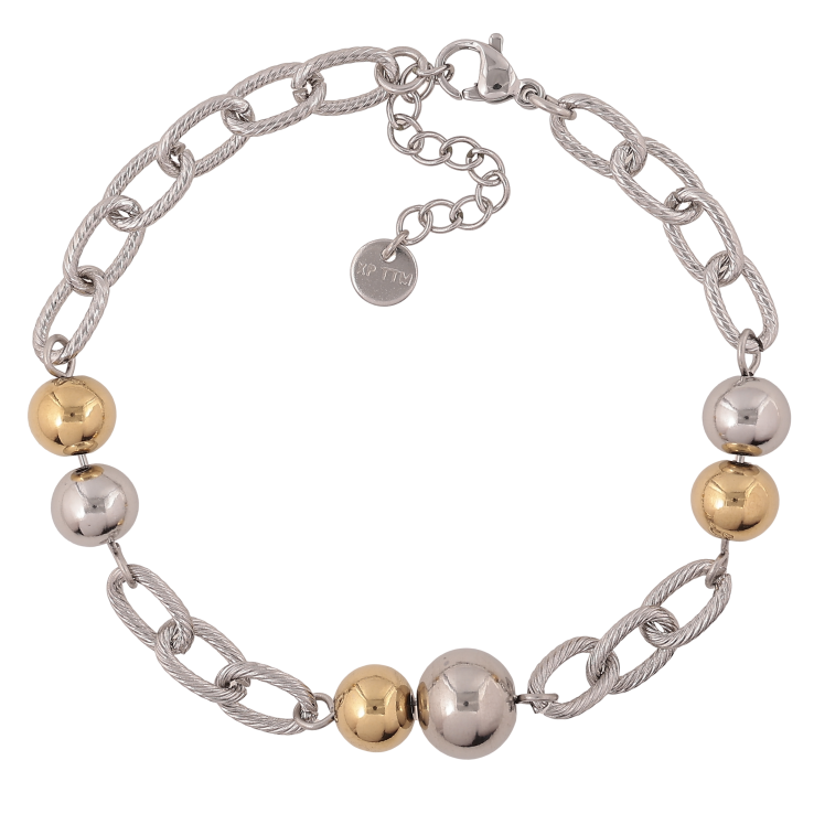 Браслет Xuping ТТМ Stainless Steel цвет Родий + 14К "Цепочка с бусинами" длина с доп. цепочкой 19-22.5см х 6-10мм фото №16 Браслет Xuping ТТМ Stainless Steel цвет Родий + 14К "Цепочка с бусинами" длина с доп. цепочкой 19-22.5см х 6-10мм фото №16