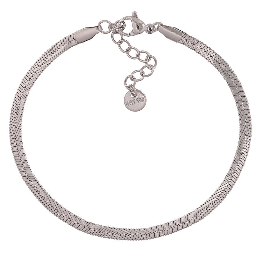 Браслет Xuping ТТМ Stainless Steel цвет Родий "Цепочка Снейк" длина с доп. цепочкой 18.5-21.5см х 3мм фото №1