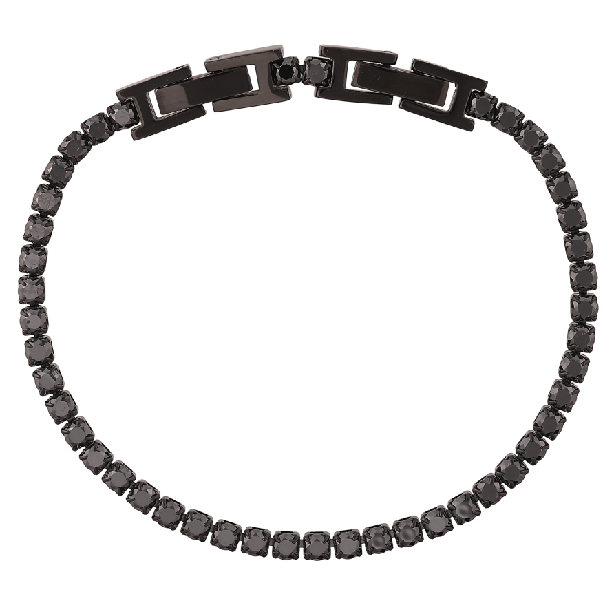 Браслет Xuping цвет Вlack "Дорожка черных кристаллов" размер с доп. замком 17,19см х 3мм фото №1