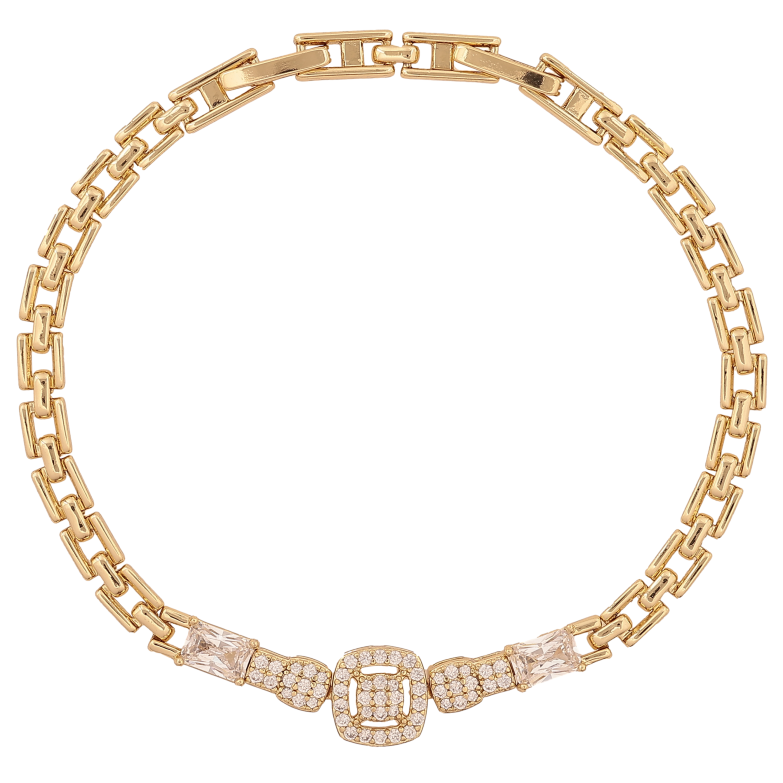 Браслет Xuping колір Позолота 14K "Візерунок з кристалами" розмір з дод. замком 18,20см х 4-9мм фото №1