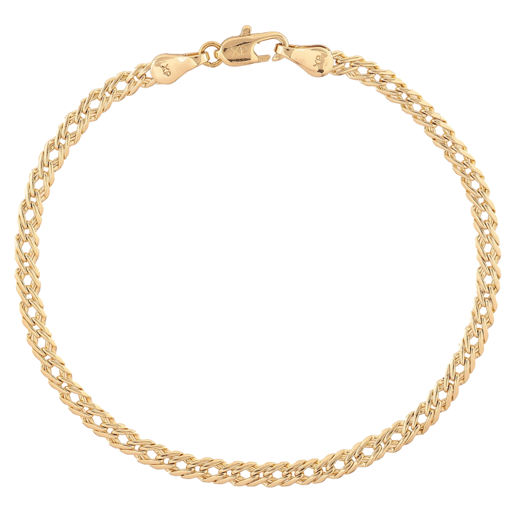 Браслет Xuping цвет Позолота 14K "Цепочка плетение Двойной Ромб" размер 19.5см х 4мм фото №9