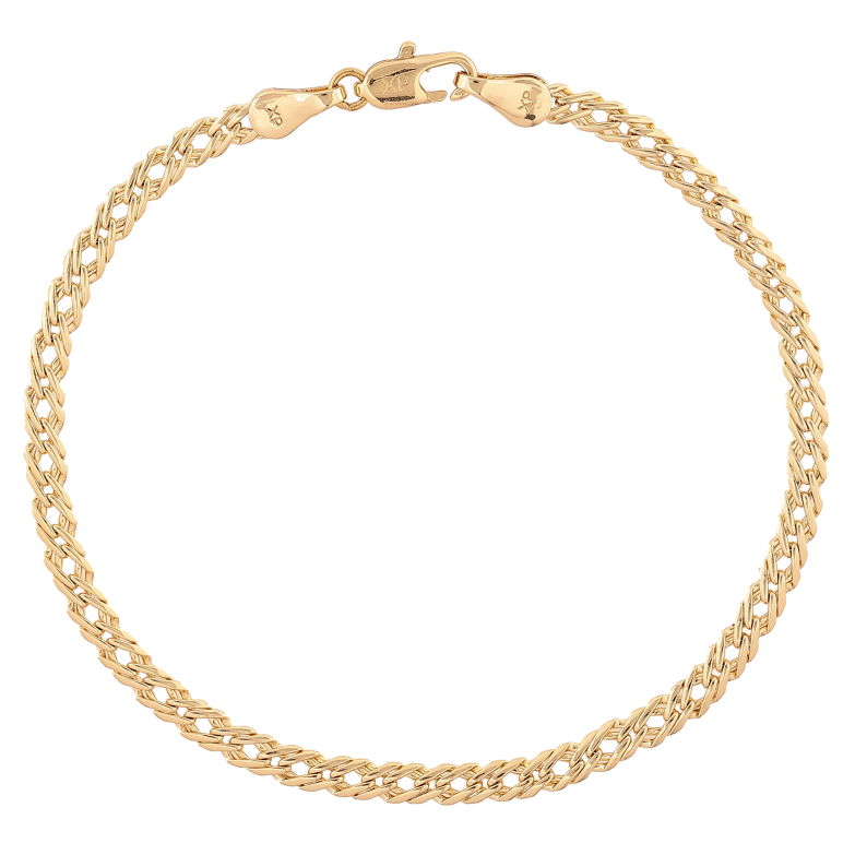 Браслет Xuping цвет Позолота 14K "Цепочка плетение Двойной Ромб" размер 19.5см х 4мм фото №1 Браслет Xuping цвет Позолота 14K "Цепочка плетение Двойной Ромб" размер 19.5см х 4мм фото №1