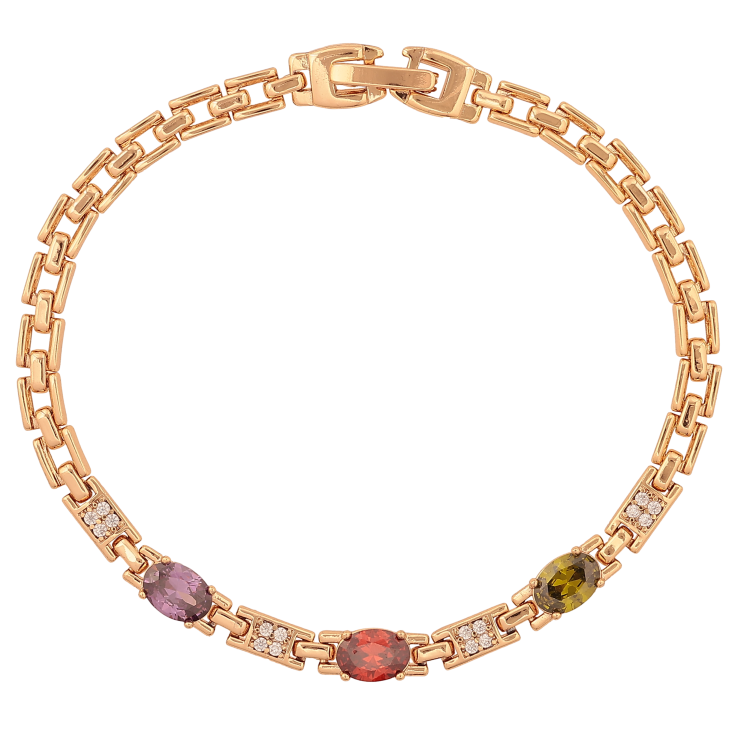 Браслет Xuping цвет Позолота 18K "Узор с цветными кристаллами" размер 19см х 4-5мм фото №25