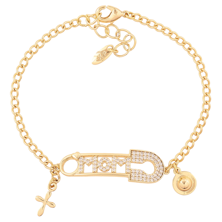 Браслет Xuping цвет Позолота 14K "Цепочка с вставкой булавка" размер с доп. цепочкой 16-19см х 3-10мм фото №7