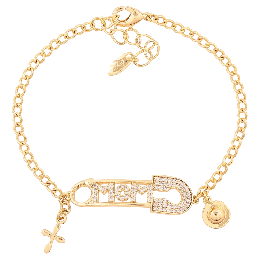 Браслет Xuping цвет Позолота 14K "Цепочка с вставкой булавка" размер с доп. цепочкой 16-19см х 3-10мм фото №1 Браслет Xuping цвет Позолота 14K "Цепочка с вставкой булавка" размер с доп. цепочкой 16-19см х 3-10мм фото №1