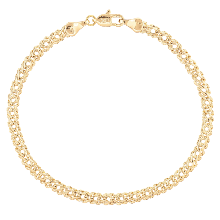 Браслет Xuping цвет Позолота 14K "Цепочка плетение Двойной Ромб" размер 19см х 4мм фото №7