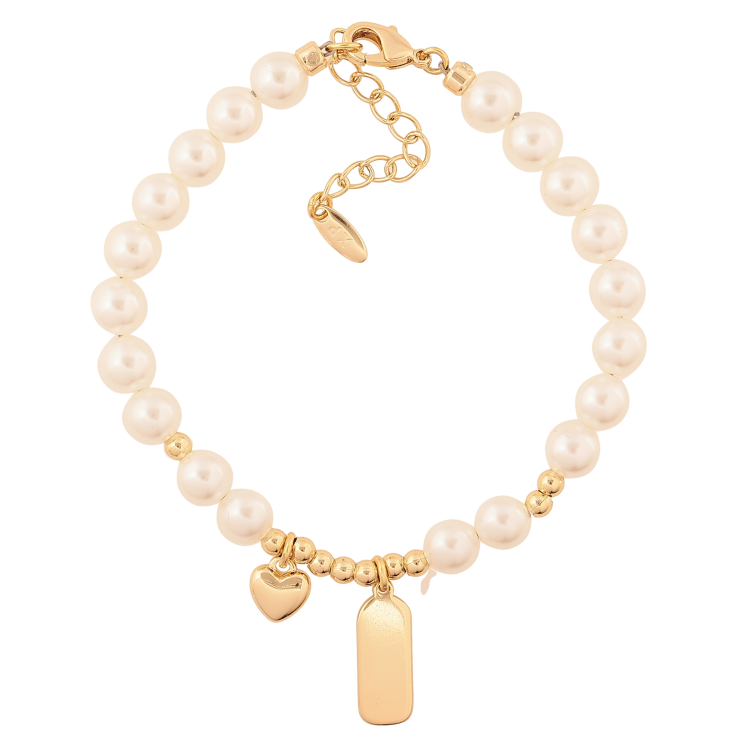 Браслет Xuping цвет Позолота 14K "Жемчужные бусины с подвесками" размер с доп. цепочкой 17-20см х 3-6мм фото №14