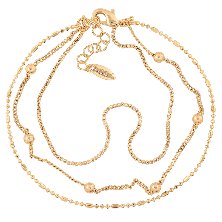 Браслет Xuping колір Позолота 14K "Три ланцюжки" розмір з дод. ланцюжком 17.5-20см х 4мм фото №21