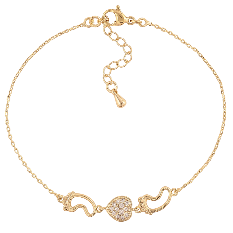 Браслет Xuping цвет Позолота 14K "Цепочка с декоративной вставкой" размер с доп. цепочкой 18-21.5см х 1мм фото №1