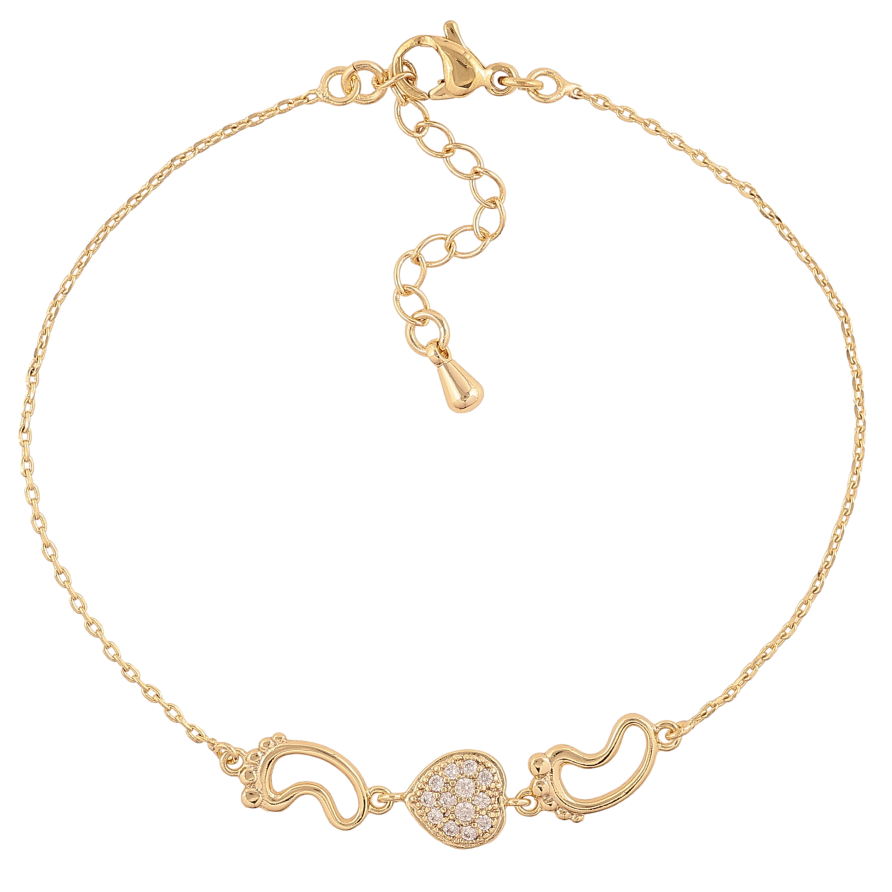 Браслет Xuping цвет Позолота 14K "Цепочка с декоративной вставкой" размер с доп. цепочкой 18-21.5см х 1мм фото №1