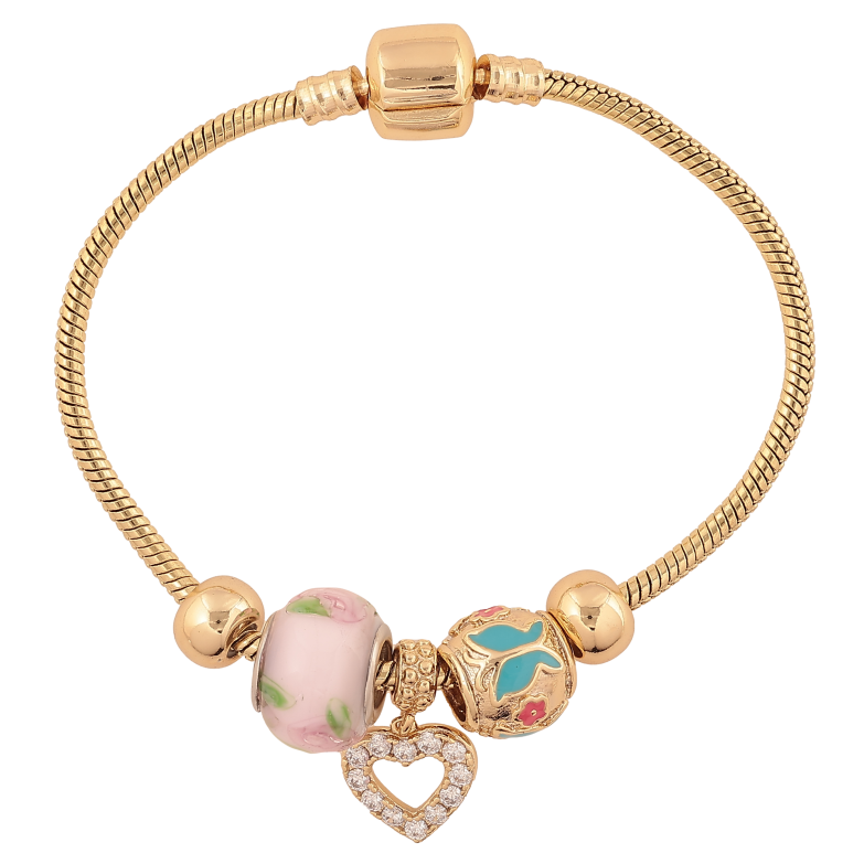 Браслет Xuping колір Позолота 14K "У стилі Pandora ювелірний шнур з бусинами" довжина 18см х 3мм фото №1 Браслет Xuping колір Позолота 14K "У стилі Pandora ювелірний шнур з бусинами" довжина 18см х 3мм фото №1