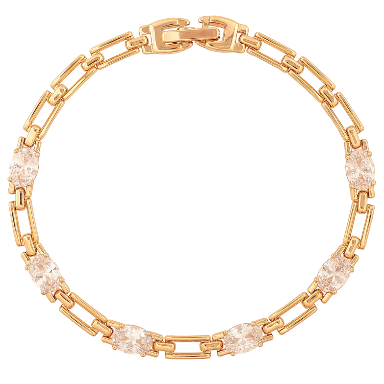 Браслет Xuping цвет Позолота 18K "Узор с кристаллами" размер 19см х 4-5мм фото №1