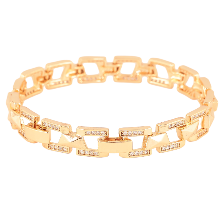 Браслет Xuping цвет Позолота 18К "Узор с кристаллами" размер 19.5см х 9мм фото №9 Браслет Xuping цвет Позолота 18К "Узор с кристаллами" размер 19.5см х 9мм фото №9