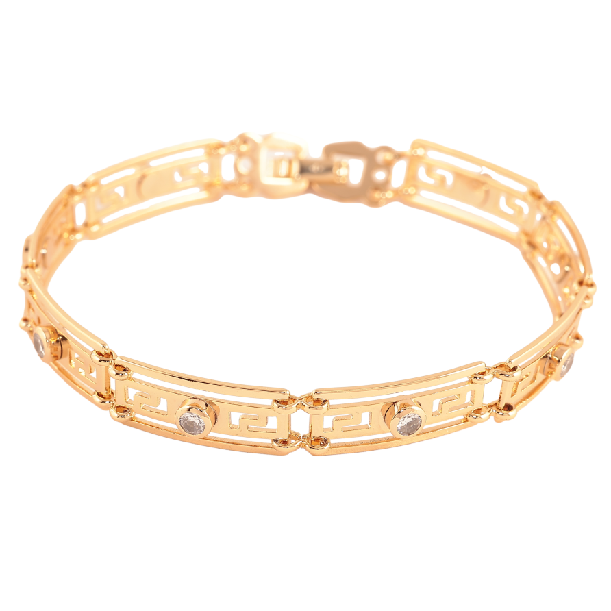 Браслет Xuping цвет Позолота 18K "Декоративный узор с кристаллами" размер 19.5см х 8мм фото №1