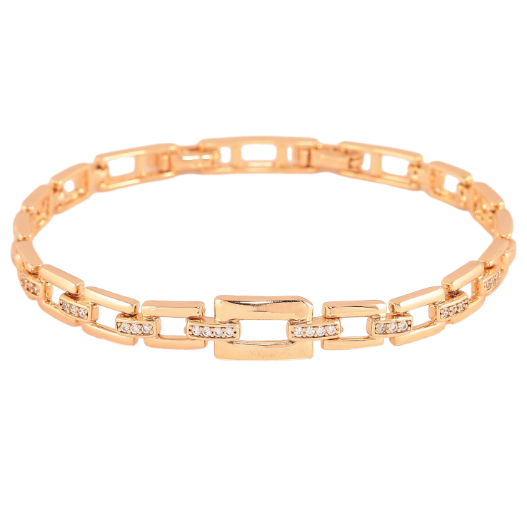 Браслет Xuping цвет Позолота 18K "Узор с кристаллами" размер с доп. замком 17,19см х 5-8мм фото №24